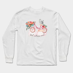 Cute Cat Pun Wait a meowment Long Sleeve T-Shirt